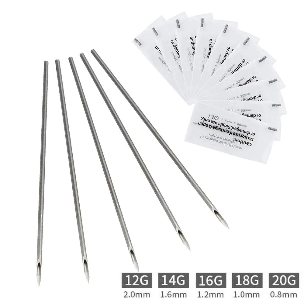 Top Trends: 12G 14G 16G 18G 20G 10 / 30 / 50 / 100PCS Piercing Needles Disposable Body Piercing Needles Ear Nose Navel Nipple Piercing Supplies Shoppable Styles