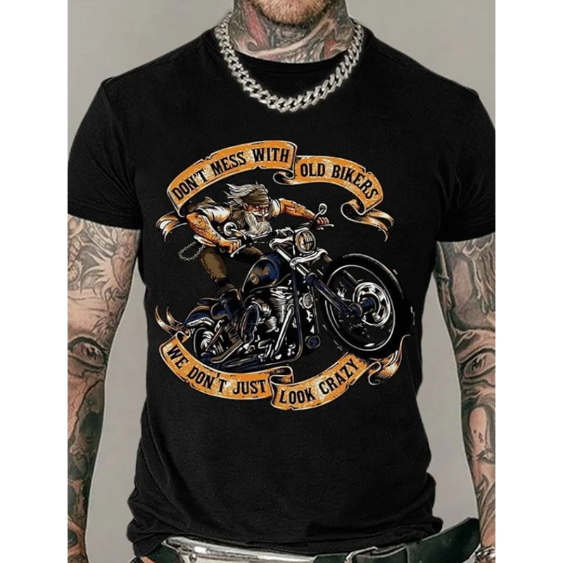 Top Trends: Motorcycle T-Shirt Men 3D Eagle Graphic Short Sleeve Vintage Streetwear Ride Biker T Shirt For Men Clothing Oversized Tees Tops Shoppable Styles