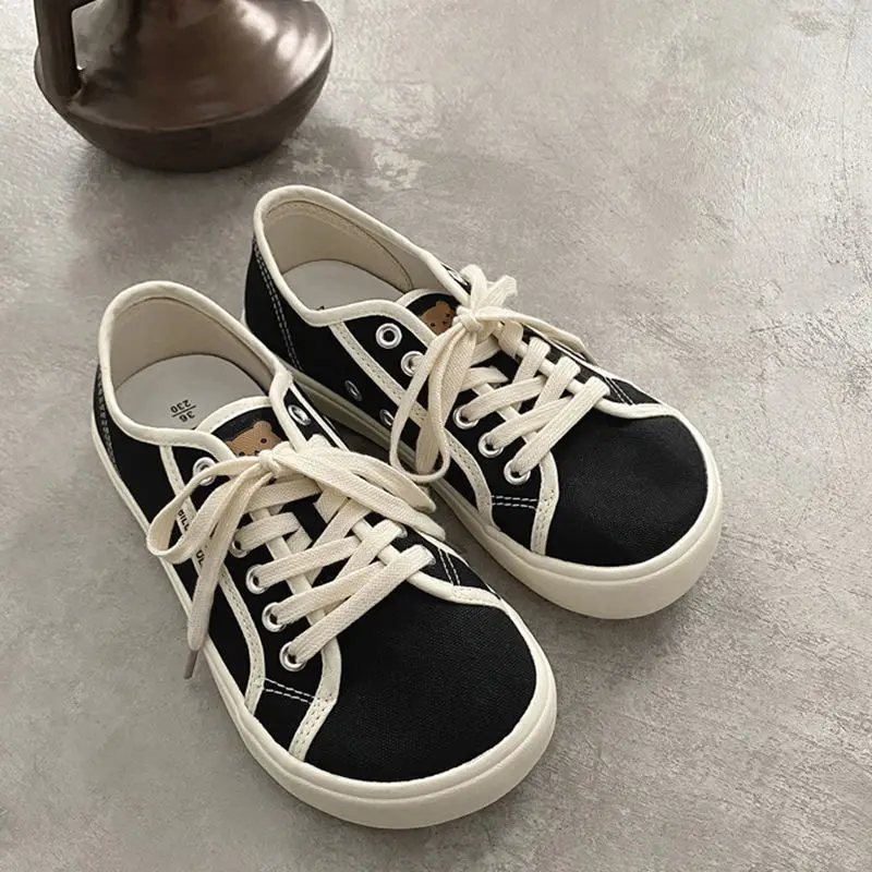 Top Trends: Designer Canvas Shoes Women Low Top Sneakers Wide Toe Lace Up Trainers Shoes Brand Girls Red Blue Sneakers Girls Tenis Plimsolls Shoppable Styles