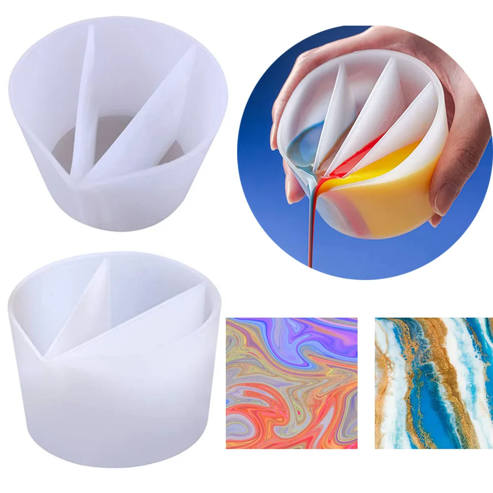 Top Trends: Pour Split Cup Silicone Epoxy Mix For Paint Pouring Cups DIY Acrylic Paint Resin Mold Fluid Art Split Cups Jewelry Making Tools Shoppable Styles