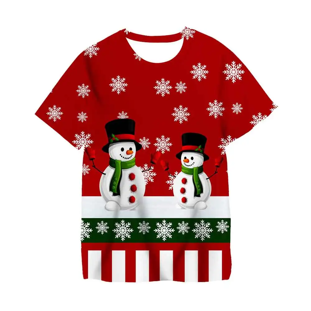 Top Trends: 3-14Ys Kids Clothes Santa Claus With Deer Graphic Tee Shirt Merry Christmas T-shirt Boys Girls T-shirts Children Xmas Tshirt Boy Shoppable Styles