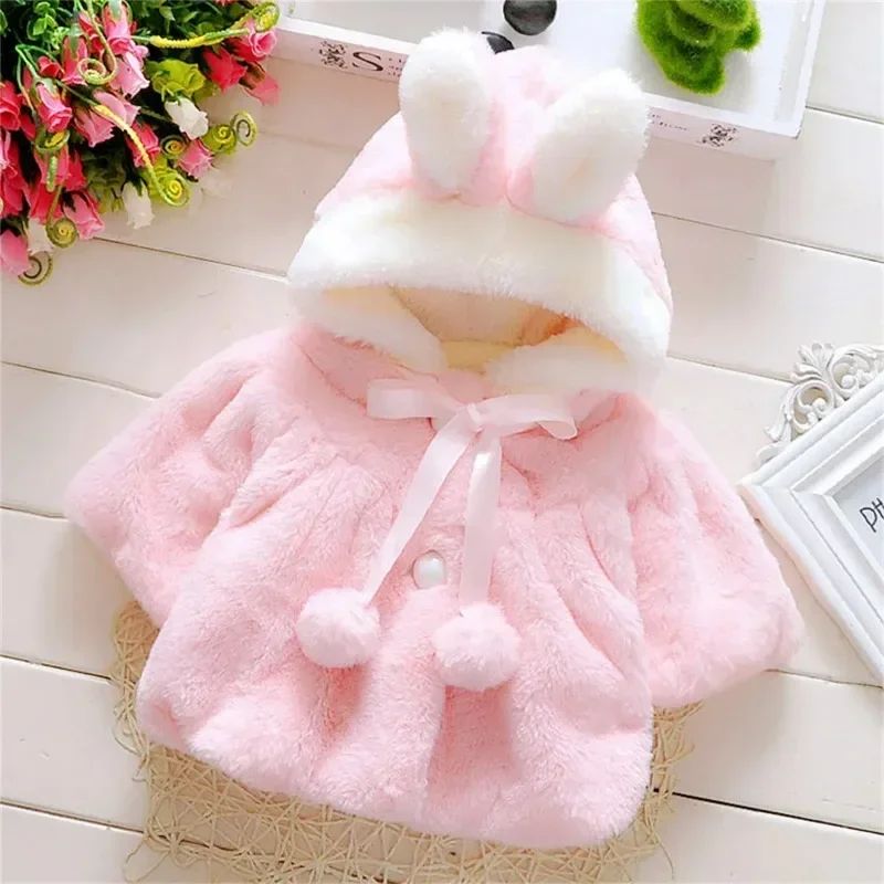 Top Trends: Girls' Sweater Shawl Autumn Hooded Cartoon Solid Color Plush Short Sleeve Coat Shoppable Styles