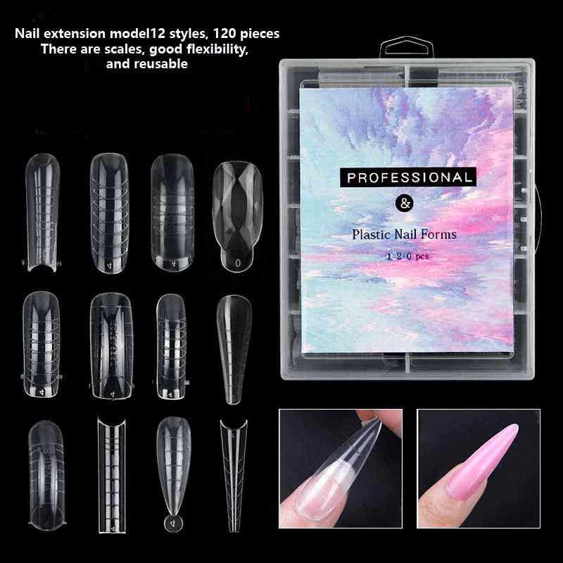 Top Trends: 120PCS / Box Nail Art UV Extend Gel Nail Extension Tool Quick Building Nail Mold Tips Nail Dual Forms Finger Extension Shoppable Styles