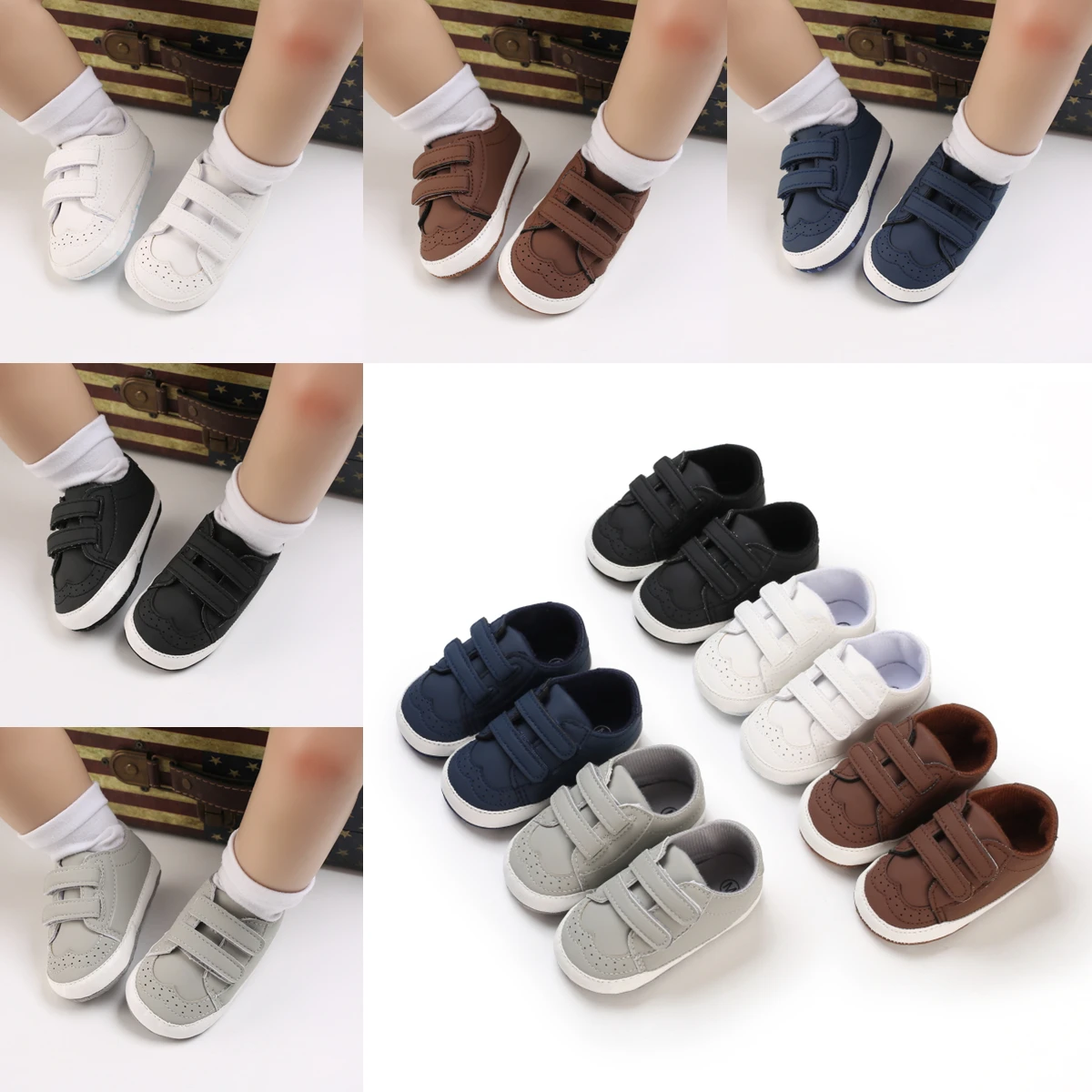 Top Trends: 0-18M Baby Shoes Boys Fashion PU Soft Sole Casual Sports Shoes Bed Shoes First Walker Non-Slip Toddler Shoes Shoppable Styles