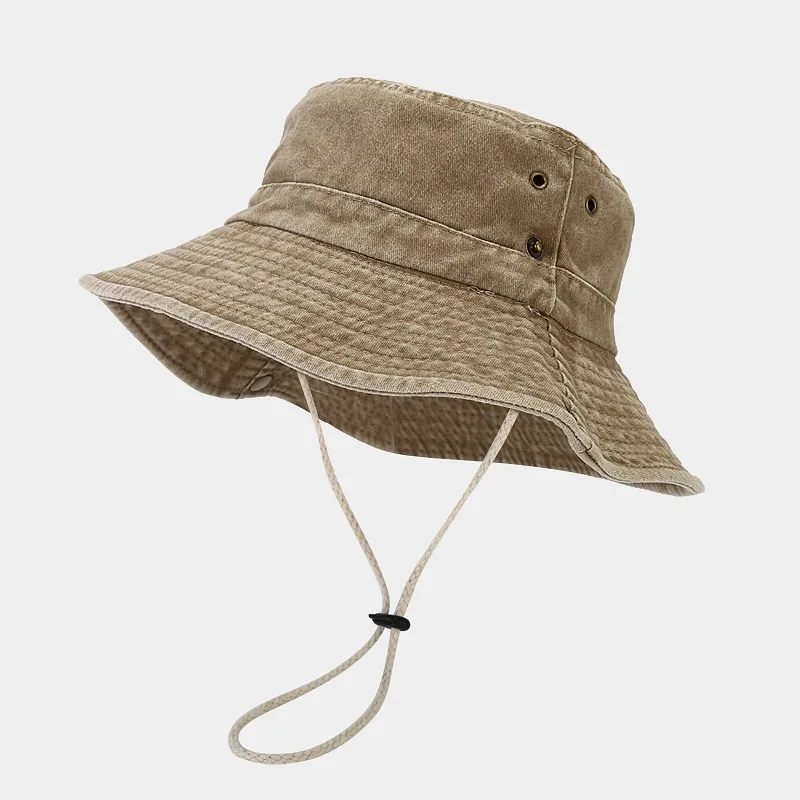 Top Trends: Cotton Stone-Washed Sun Hats For Men Women Wide Brim Fishing Hat Summer Bucket Hat Outdoor Safari Boonie Cap Shoppable Styles - Image 3