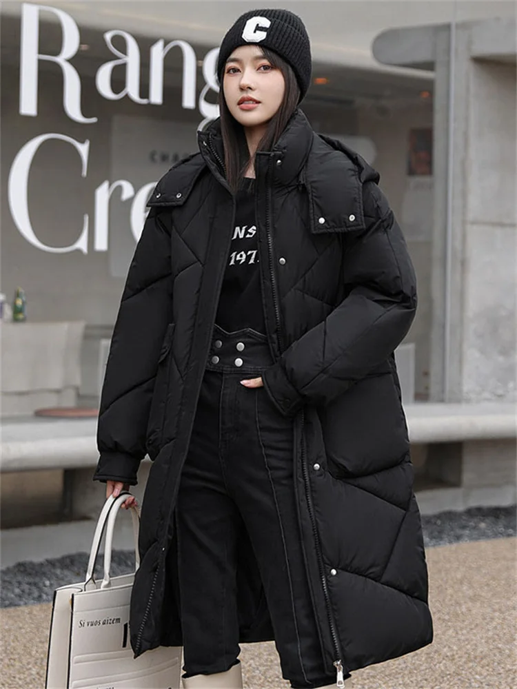 Top Trends: Cotton Coat Women Good Clothing Low Price On Sale 2023 Winter New Fashion Korean Long Thick Warmth Loose Hooded Parkas Coat Shoppable Styles