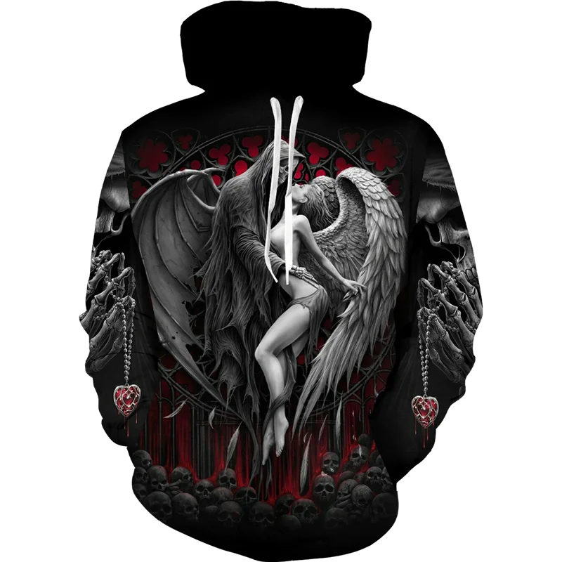 Top Trends: Cool Skull Tattoo 3D All Over Printed Spring Black Hoodie / Jacket Unisex Gothic Sweatshirt Personality Men's Pullover Street Wea Shoppable Styles