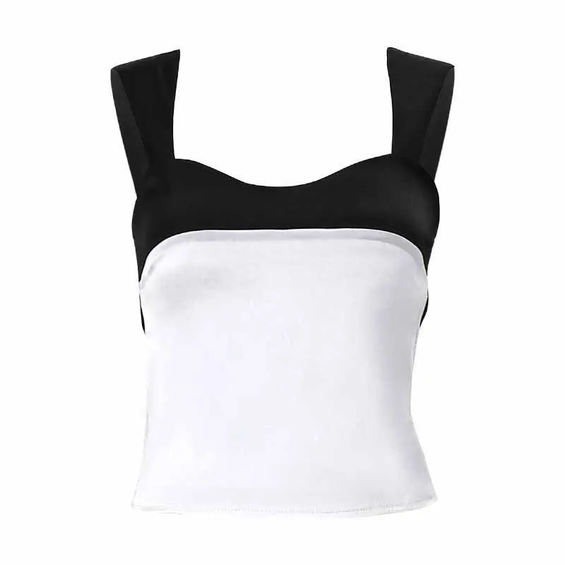 Top Trends: Xeemilo Sexy Satin Patchwork Tank Top Women Backless Tie Up Skinny Camis Crop Tops Y2K Fairy Girl Holiday Partywear Camisole Shoppable Styles - Image 6