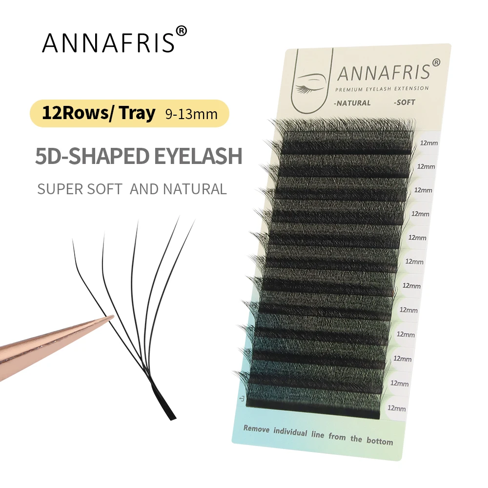 Top Trends: ANNAFRIS 4D 5D W Shape Eyelash Extension Handmade 12line / Tray Premade Volume Fans Clover W Lashes Shoppable Styles