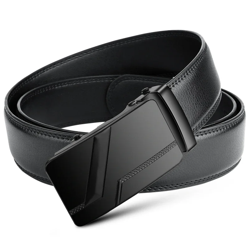 Top Trends: Belt Men LONG Plus Size 110 120 130 140 150 160 170 180cm Genuine Leather Belts For Jeans Strap Male Black Automatic Buckle Belt Shoppable Styles - Image 5