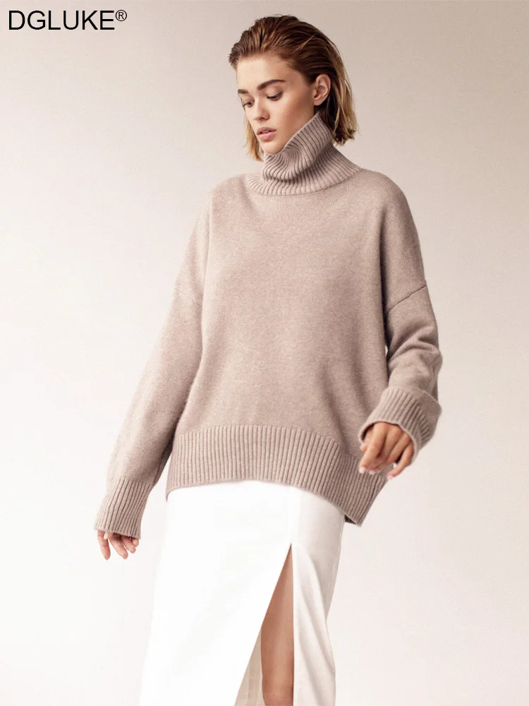 Top Trends: Women's Turtleneck Sweater Fashion Knitted Oversized Pullover Sweater Thick Warm Autumn Winter Sweaters Jumper Shoppable Styles - Image 3