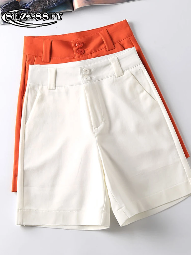 Top Trends: Casual Women's Shorts Comfortable Elegant Wild Shorts Orange Loose Women's Summer Shorts Fashion Women Pants High Waist Shorts Shoppable Styles