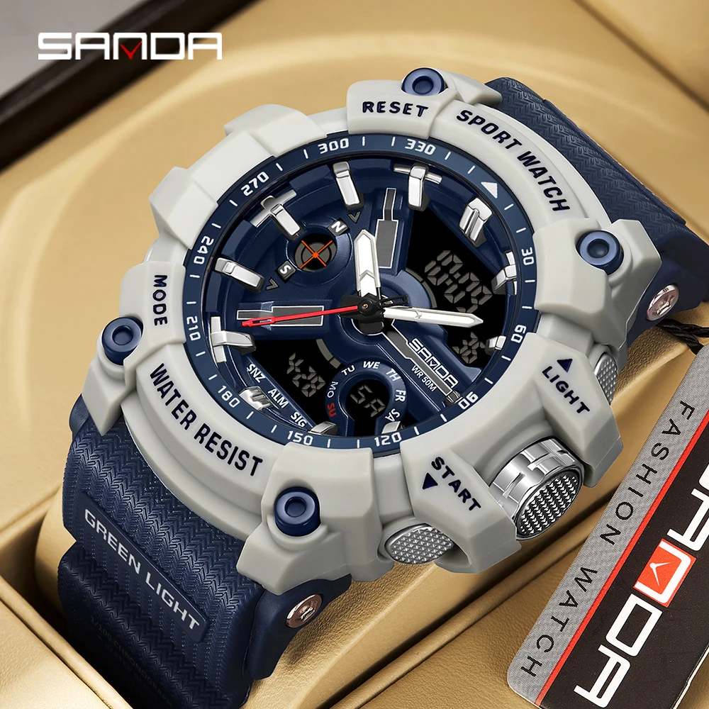 Top Trends: SANDA New Military Shock Watches G-Style Clock For Men Boy Quartz Analog Wristwatch Waterproof Sport Watch Men LED Digital Watch Shoppable Styles