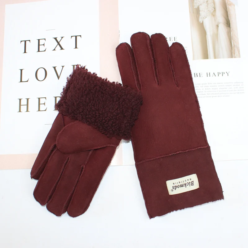 Top Trends: New Winter Women&#039;s Sheepskin Fur Gloves Thickened Warm Wool Lining Windproof Leather Driving Gloves Shoppable Styles