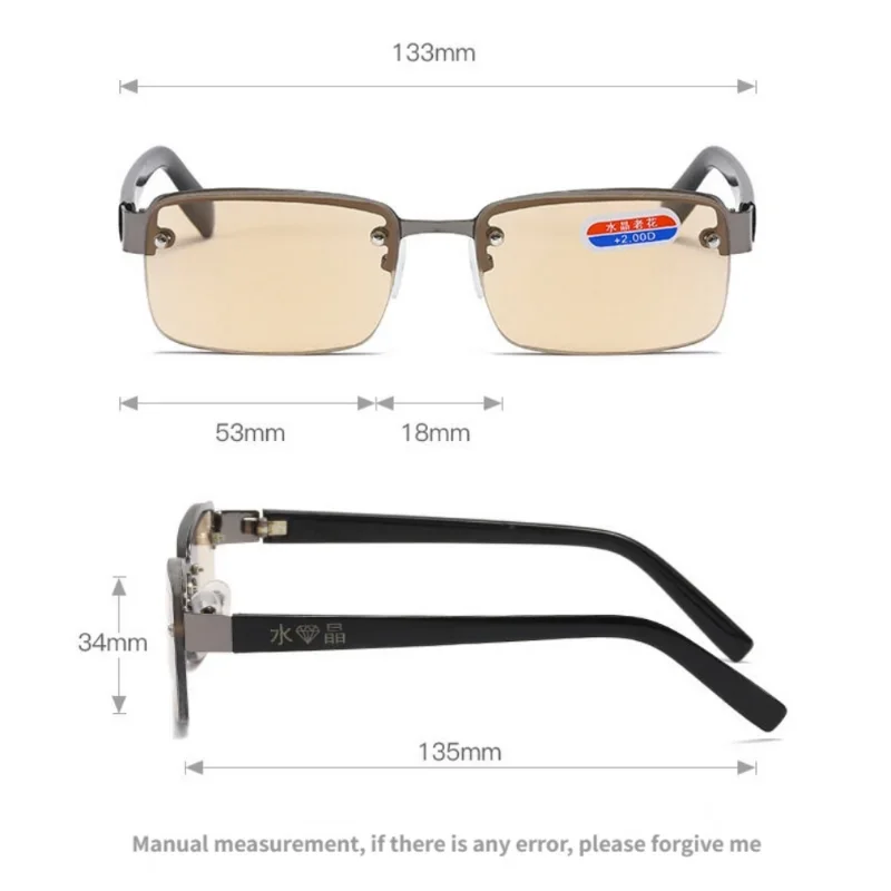 Top Trends: Anti Fatigue Hyperopia Eyewear Frameless Crystal High-definition Reading Glasses Square Anti Blue Light Presbyopic Eyeglasses Shoppable Styles - Image 6