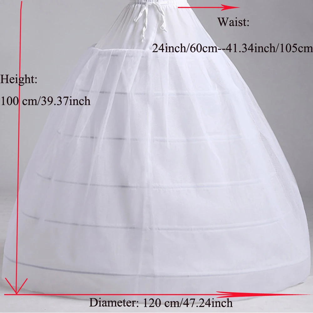 Top Trends: New Arrival White Black 6 Hoops Petticoats For Ball Gown Wedding Dress Crinoline Underskirt Underwear Wedding Accessories Shoppable Styles