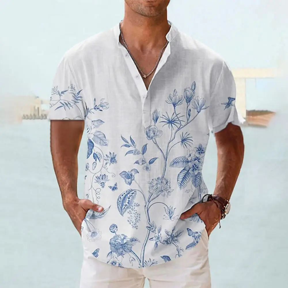 Top Trends: New 3d Flower Shirt For Mens Short Sleeve Tops Fashion Designer Apparel Oversized Summer Clothing Hawaiian Men Henley Shirt Tees Shoppable Styles