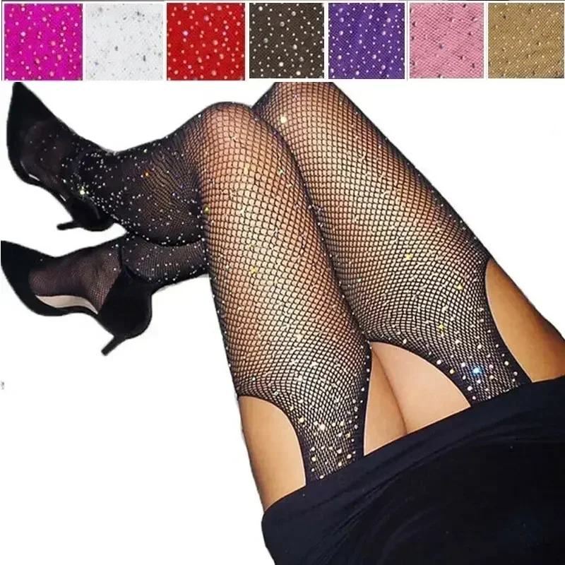 Top Trends: Fashion Shiny Fishnet Tights Pantyhose Glitter Small Mesh Thin Pantyhose For Women Shoppable Styles