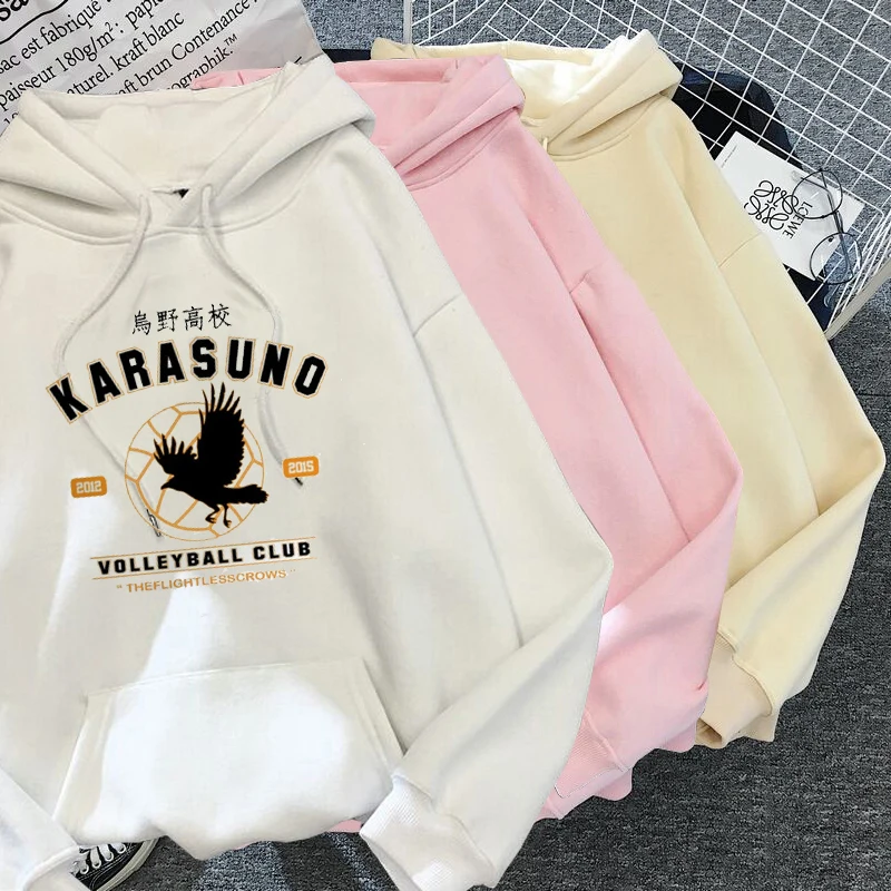 Top Trends: 2022 Japanese Anime 90s Hoodie Women Haikyuu Funny Karasuno Fly High Streetwear Winter Fashion Warm Sweatshirts Unisex Shoppable Styles