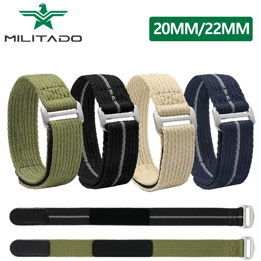 Top Trends: Militado Nylon Watch Strap 20mm 22mm Sports Fabric Wristband Belt Universal Replacement Sport Watch Bands Wristwatch Bracelet Shoppable Styles