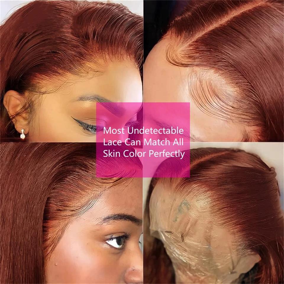 Top Trends: Reddish Brown Hd Lace Wig 13x6 Human Hair Pre Plucked 13x4 Straight Lace Front Human Hair Wig 4x4 Closure Frontal Wigs For Women Shoppable Styles - Image 5