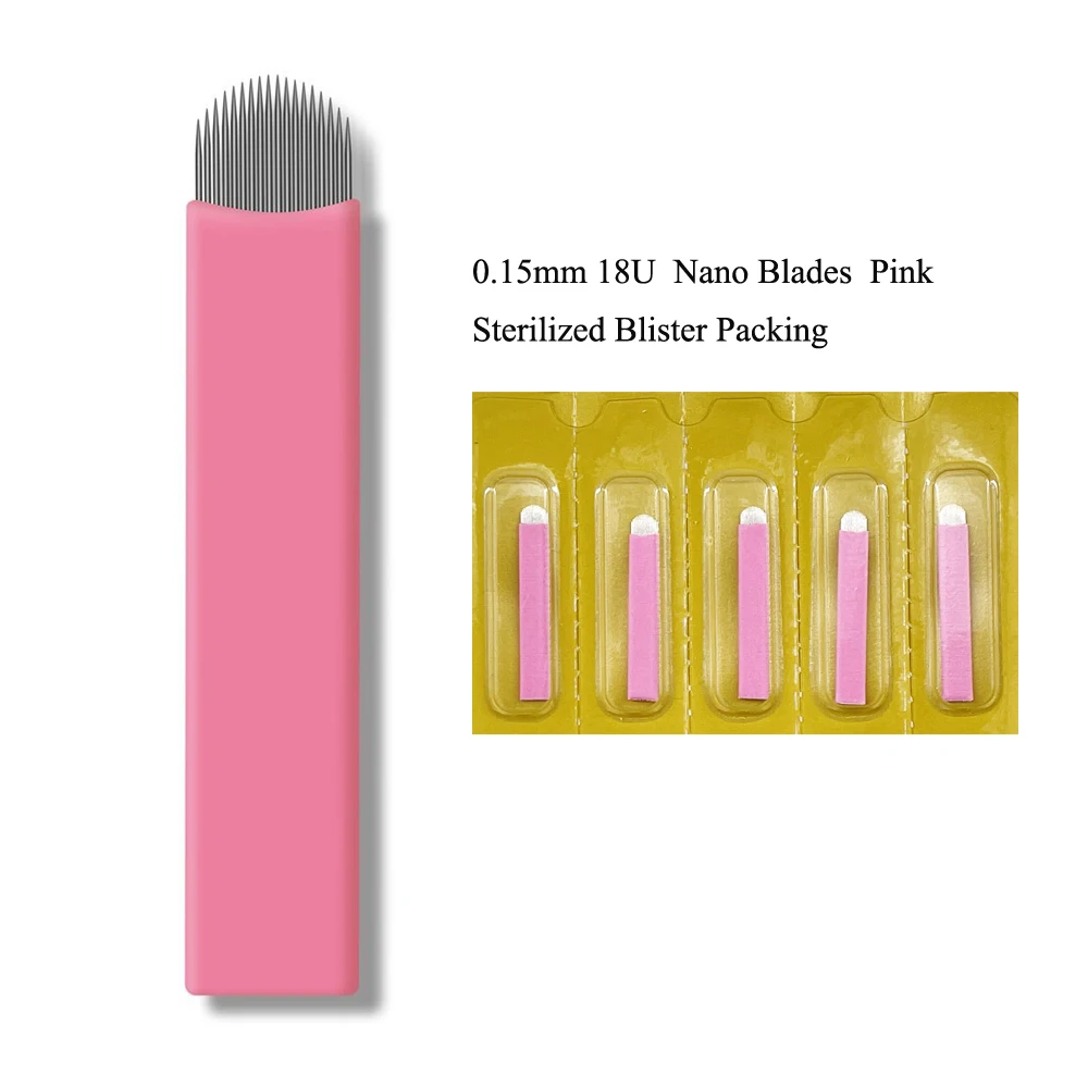 Top Trends: 0.15mm Pink U Shape Nano Needle Microblades 50pcs Shoppable Styles