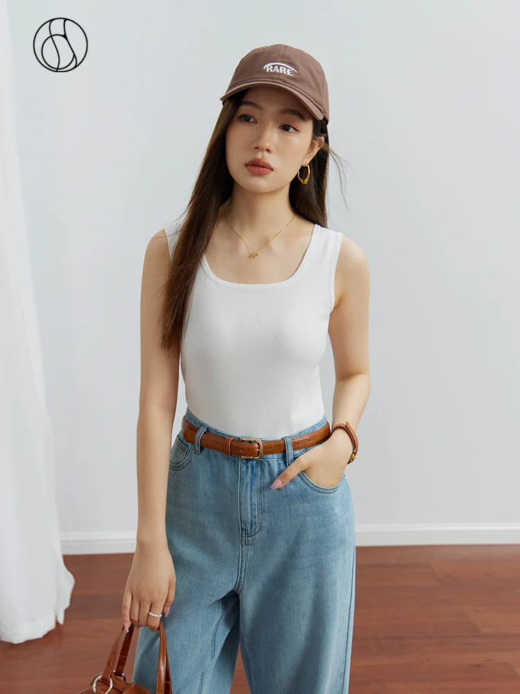 Top Trends: DUSHU Casual Style All-match Front And Rear Two-wear Double-collar Knitted Camisole For Women Autumn New Slim Top Female Shoppable Styles