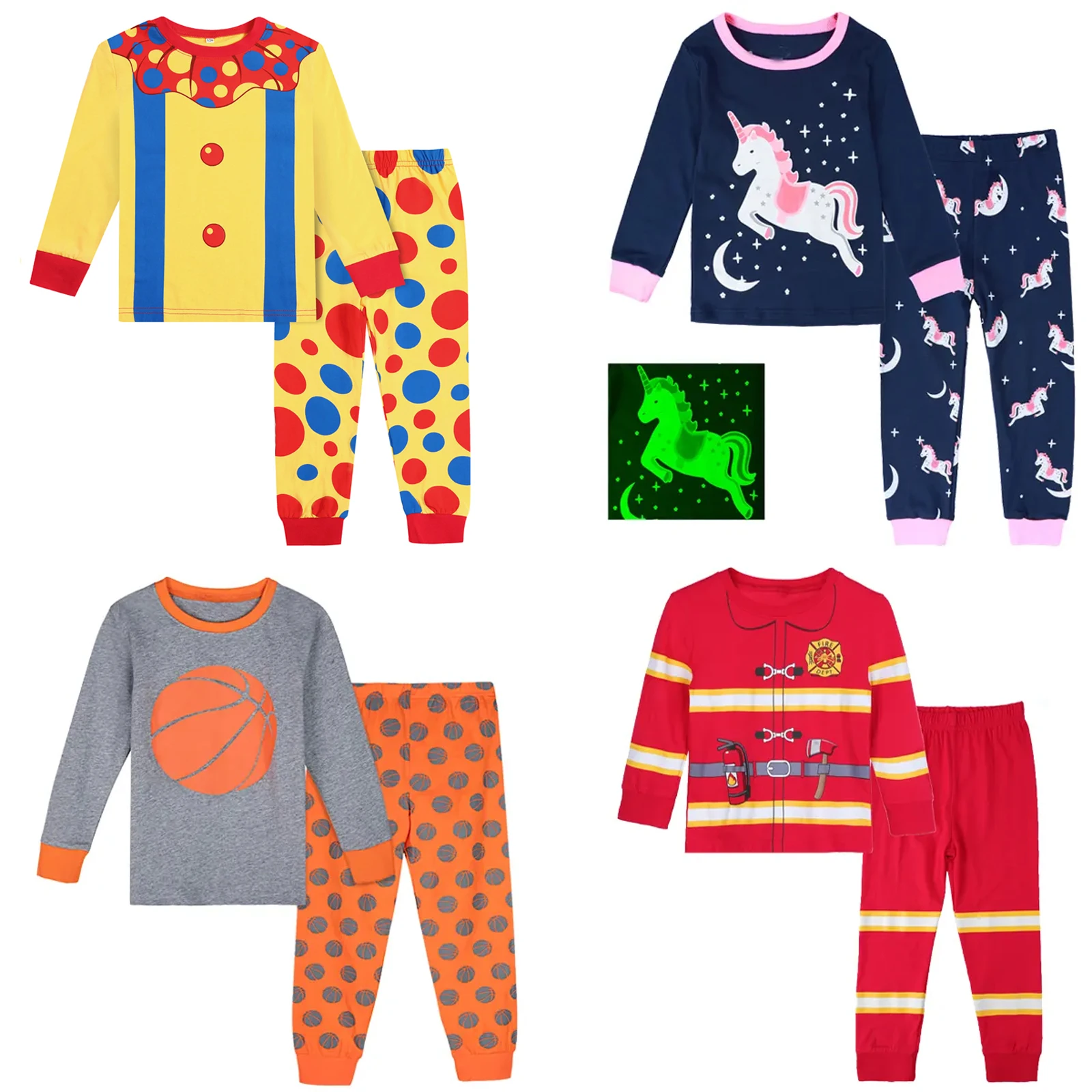 Top Trends: Boys Pajamas Pyjama Kids Pajama Sets Police Long Sleeve Winter Pjs Toddler Girl Unicorn Sleepwear Children Fireman Cosplay PJS Shoppable Styles