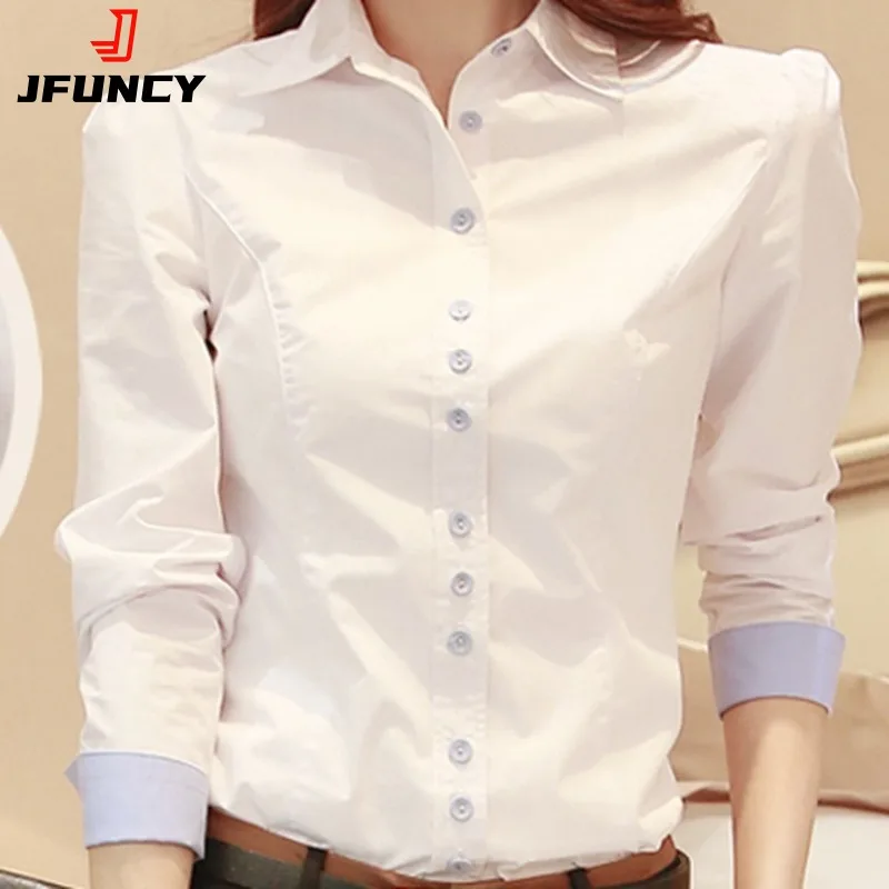 Top Trends: JFUNCY 5XL Women Tops And Blouses 2023 Elegant OL Long Sleeve Shirts White Female Slim Blusas Office Lady Work Wear Shoppable Styles