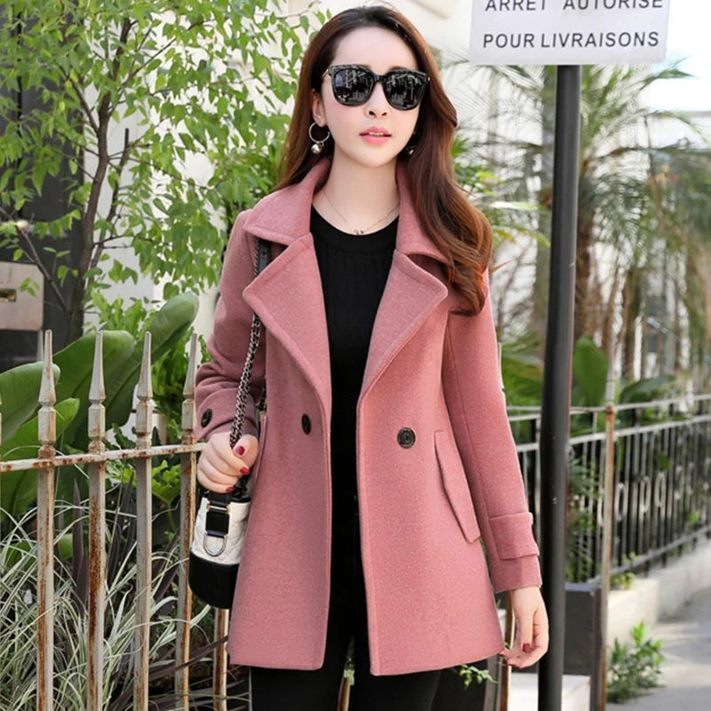 Top Trends: Women&#039;s Woolen Coat Korean 2023 New Autumn Elegant Short Slim Wool Outerwear Female Casual Jackets Tops Female Coats Clothes Shoppable Styles