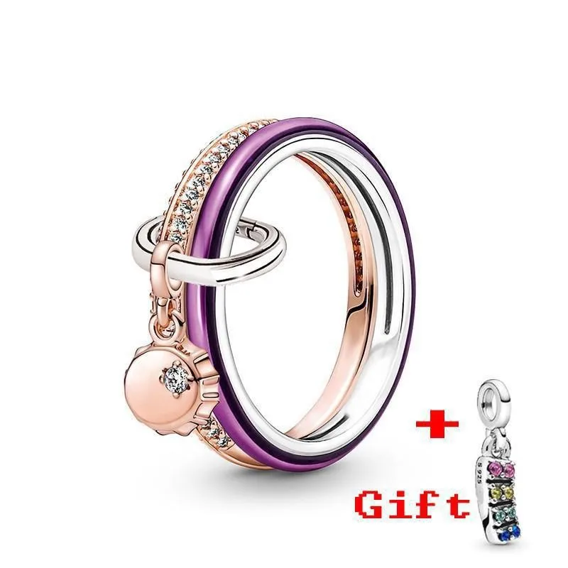 Top Trends: New Hot 925 Silver Lucky Bottle Cap Happy Smiling Face Peach Heart Women's Logo Combination Ring High Quality DIY Charm Jewelry Shoppable Styles - Image 5