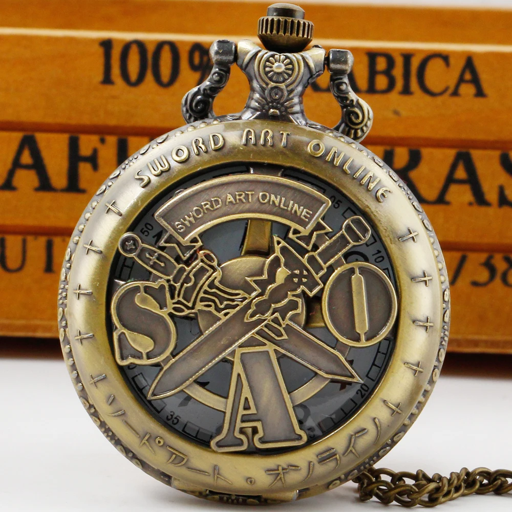 Top Trends: Personalized Necklace Quartz Pocket Watch For Men Bronze Fashion Chain Clock Fob Watches Gifts Dropshipping Shoppable Styles