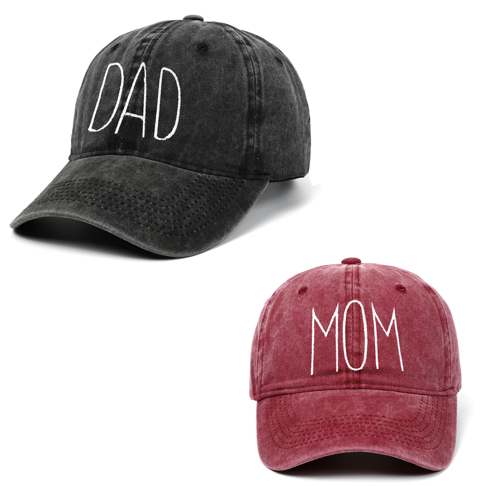 Top Trends: DAD MOM Letters Embroidery Baseball Cap 100% Cotton Washed Fisherman's Hat Fashion Couple Snapback Men Trucker Hats Hip-hop Caps Shoppable Styles