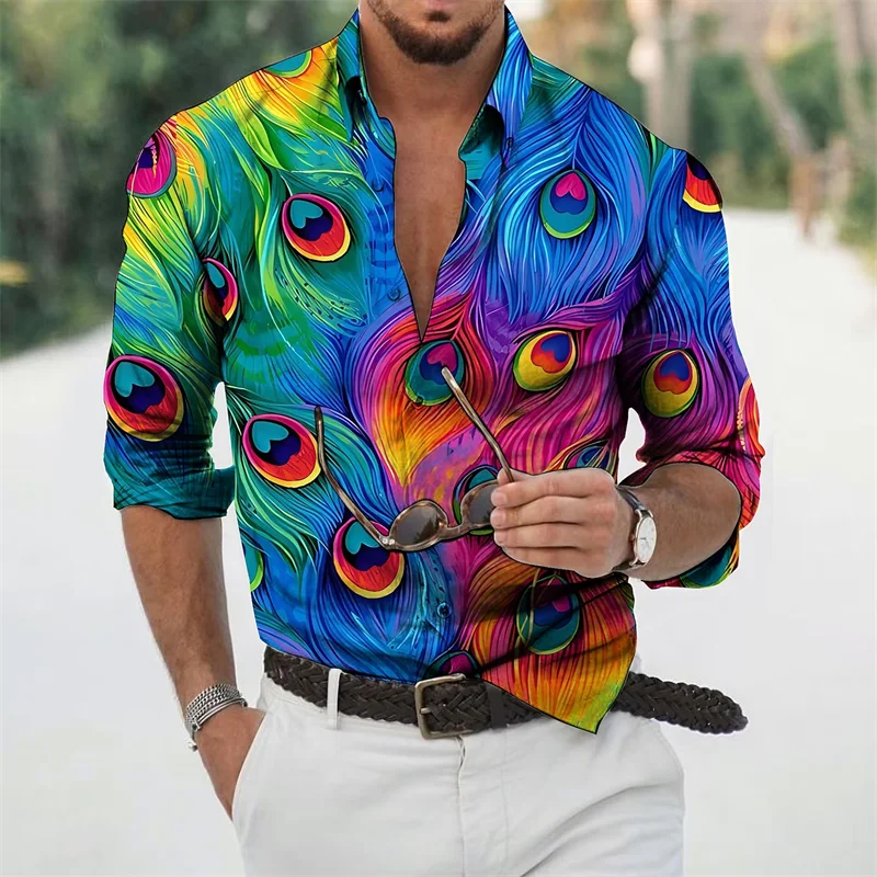 Top Trends: Fashion Men's New Feather Graphic Casual Comfortable High Quality Fabric Street Sports Party 2023 Spring Summer Plus Size Shoppable Styles