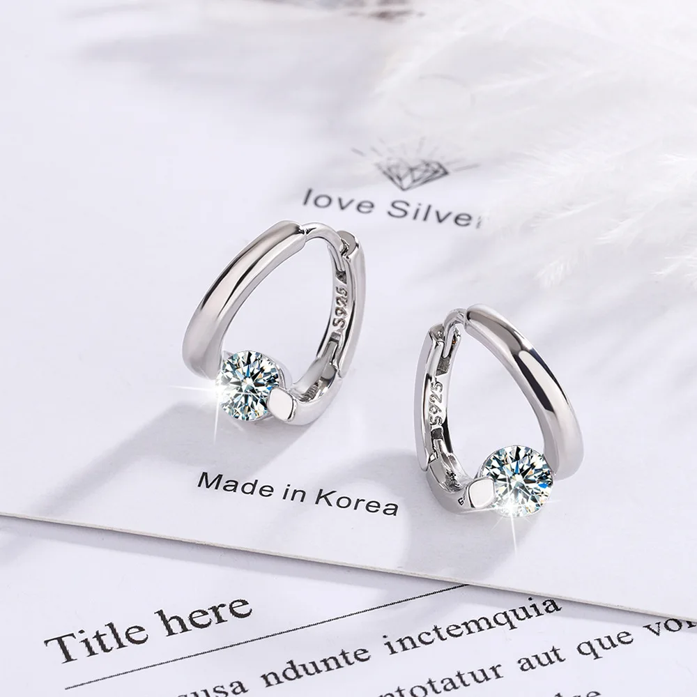 Top Trends: 925 Sterling Silver Gold Crystals Simple Earrings For Women Fashion Wedding Luxury Designer Jewelry GaaBou Shoppable Styles