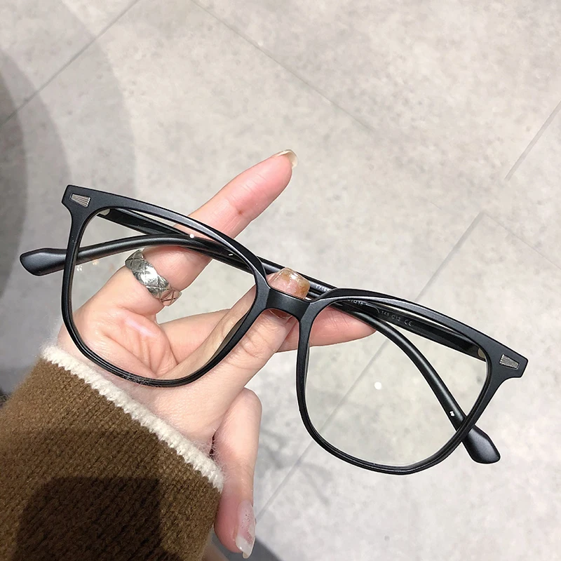 Top Trends: Big Frame Without Makeup Retro Bluelight Blocking Glasses For Women TR90 Ultralight Eyewear Frames Men Computer Eyepieces Shoppable Styles