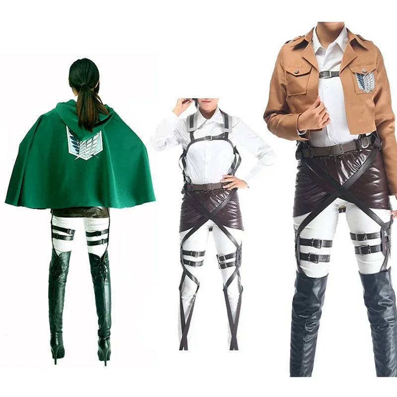 Top Trends: Anime Levi Ackerman Mikasa Ackerman Cosplay Costume Eren Jaeger Outfits Hange Zoe Costume AOT Full Set Cosplay Anime Shoppable Styles