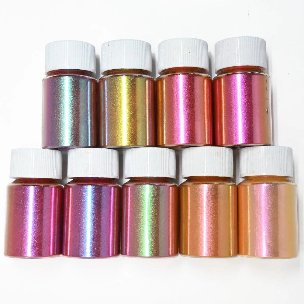 Top Trends: 10g / Jar Mirror Chameleon Pigment Pearlescent Epoxy Resin Glitter Magic Discolored Powder Resin Colorant Jewelry Making Dye Tools Shoppable Styles