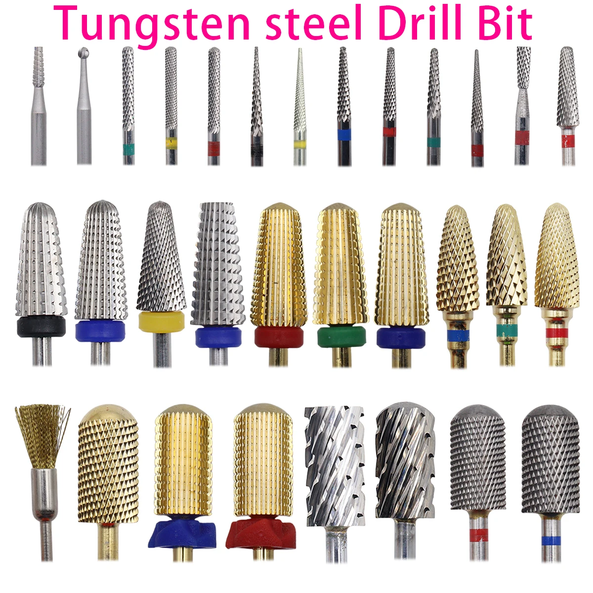 Top Trends: 1pcs 60 Types Tungsten Carbide Nail Drill Bit Electric Nail Mills Cutter For Manicure Machine Nail Files Accessories Shoppable Styles