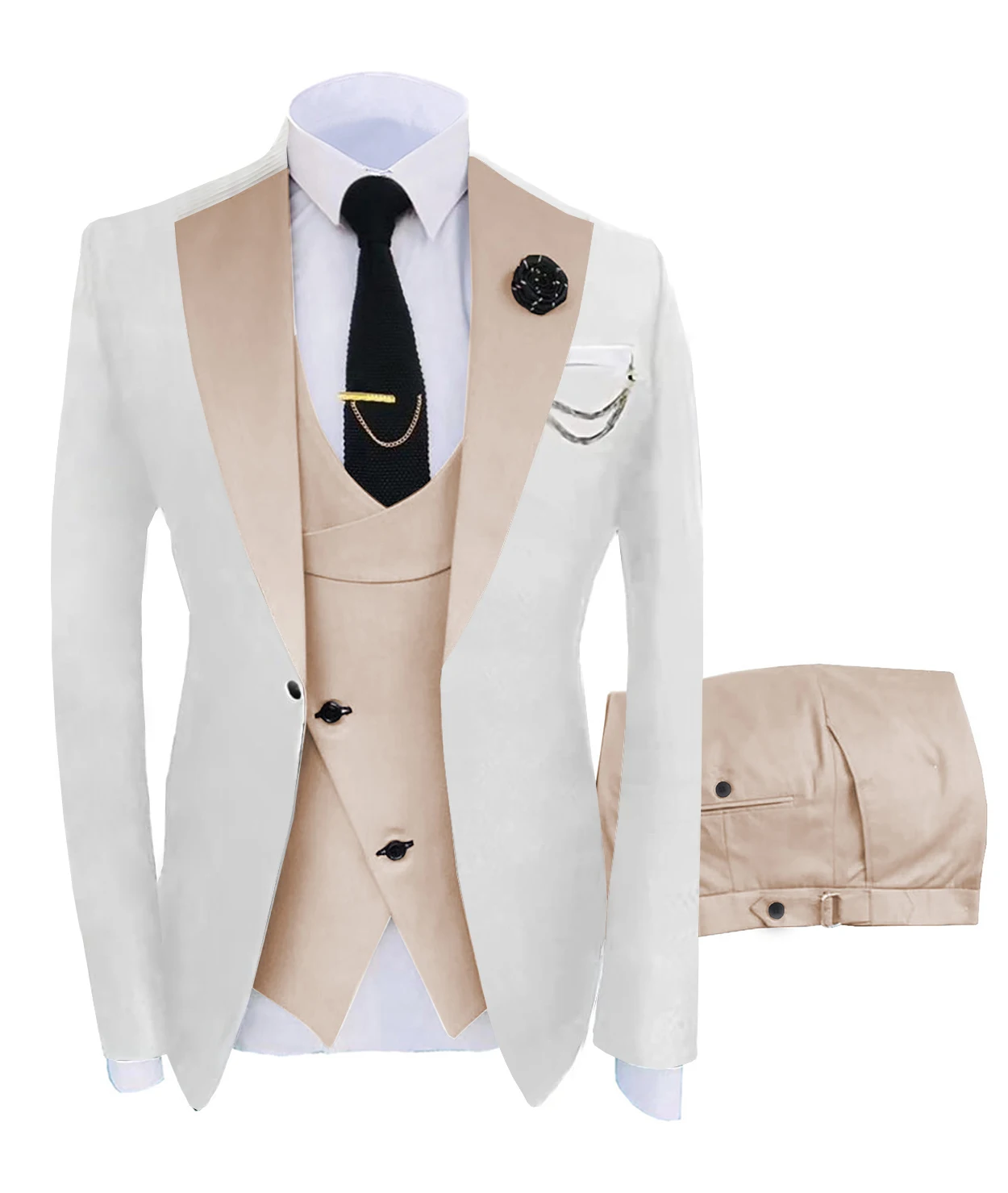 Top Trends: ( Jacket + Vest + Pants )Suits For Mens 2024 Casual Business Suit High-end Social Formal Suit 3 Pcs Set Groom Wedding Men Shoppable Styles