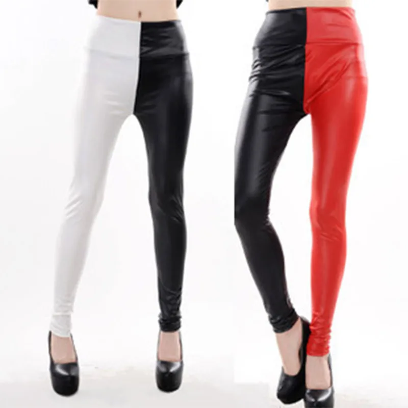 Top Trends: Women New Leggings Elastic High Waist Stitching Faux Leather Cropped Pants Leggings Women Jeggings Shoppable Styles