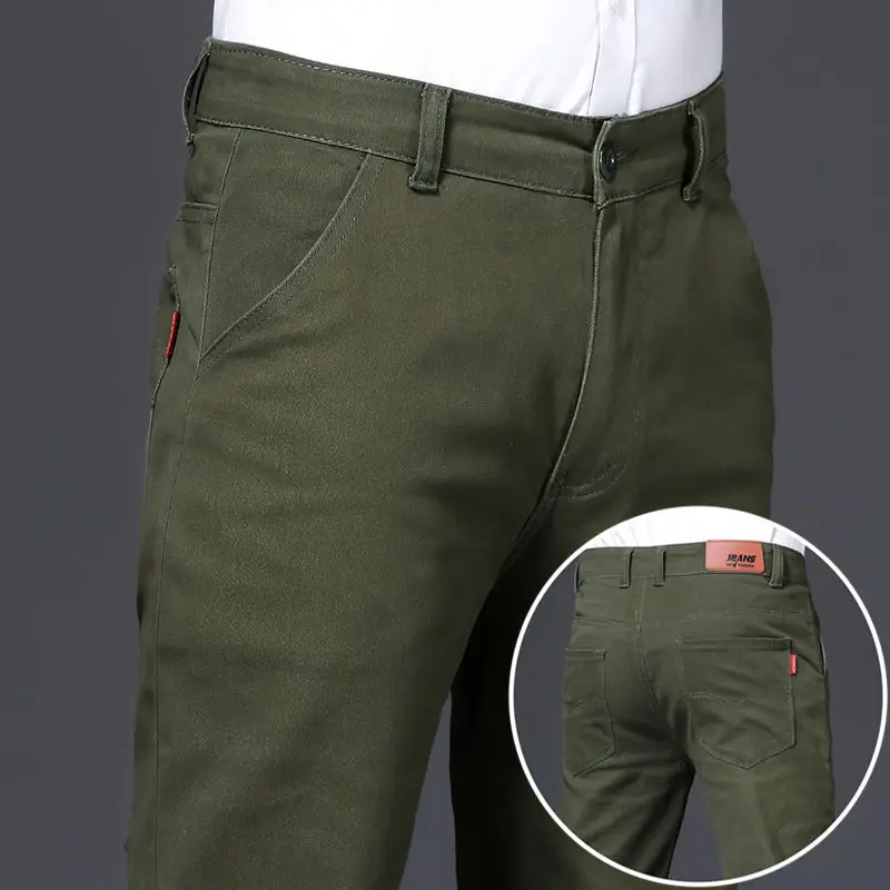 Top Trends: Fashion Men New Army Green Cotton Pants Spring Summer Thin Streetwear Male Baggy Daily Business Straight Casual Full Trousers 38 Shoppable Styles