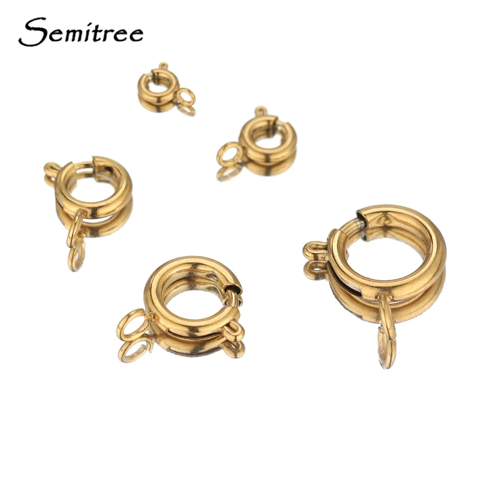 Top Trends: 10pcs Gold Color Stainless Steel Round Claw Spring Ring Clasps Hooks For DIY Jewelry Making Necklace Connector Bracelet Supplies Shoppable Styles