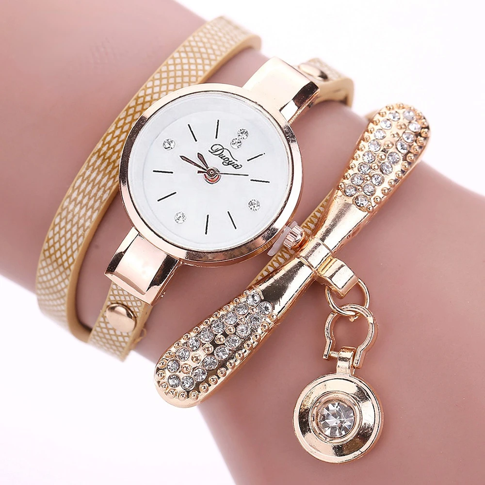 Top Trends: Duoya Brand Bracelet Watches For Women Luxury Gold Crystal Fashion Quartz Wristwatch Clock Ladies Vintage Watch Dropshipping Shoppable Styles