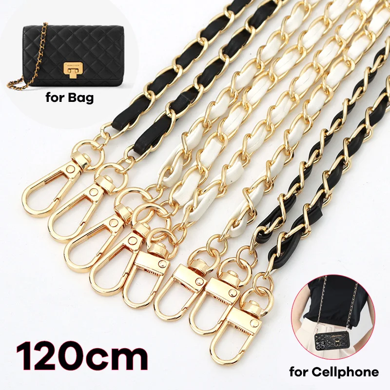 Top Trends: 120cm Purse Chain Strap Crossbody Handbag Chains Replacement Leather Shoulder Bag Chain Straps DIY Women Girl Bag Part Accessory Shoppable Styles