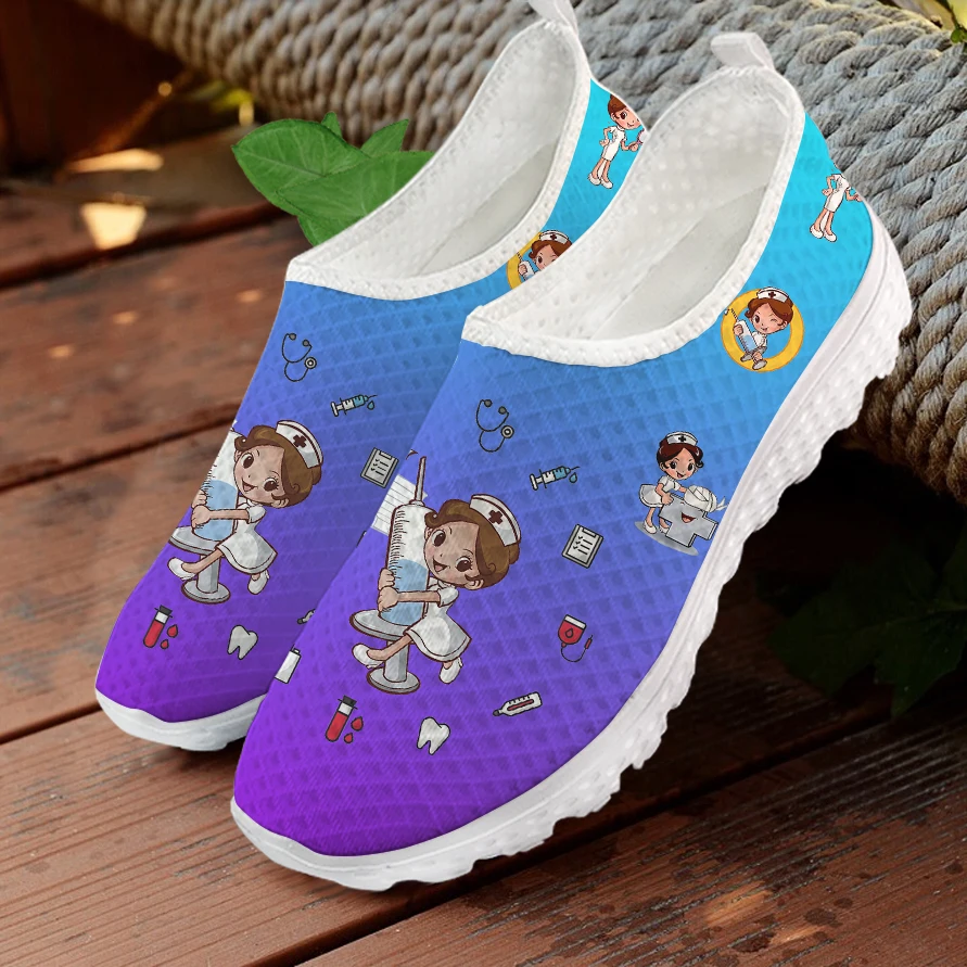 Top Trends: New Fashion Cartoon Nurse Shoes For Women Medical Student Slip On Air Mesh Shoes Summer Breathable Non-slip Sneaker Zapatos Para Shoppable Styles