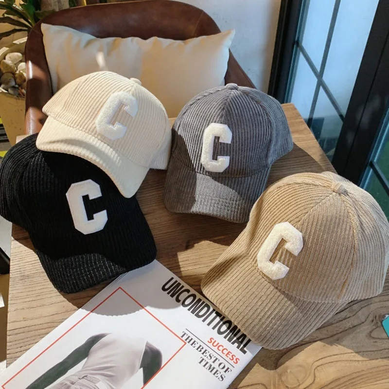 Top Trends: Fashion Corduroy Baseball Cap Ladies Letter C Snapback Hat Women Shopping Dress Up Adjustable Casual Caps Hip Hop Hats 2022 New Shoppable Styles