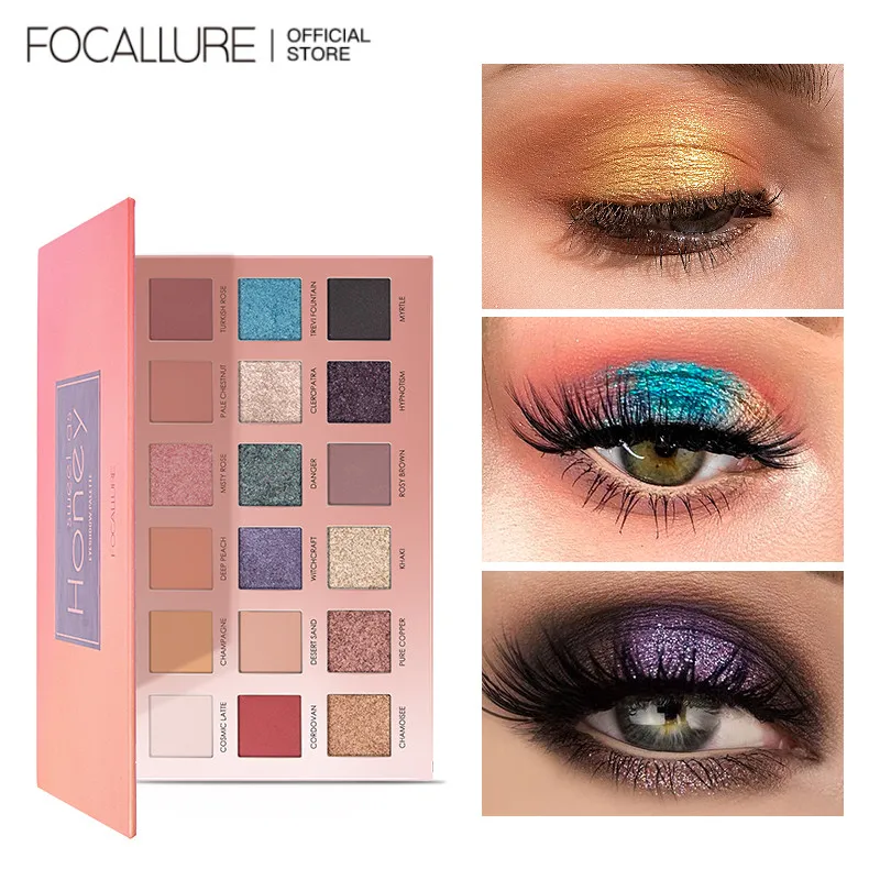 Top Trends: FOCALLURE 18 Colors Pigment Eyeshadow Palette Colorful Eye Shadow Pallet Glitter Highlighter Shimmer Matte Eye Makeup Cosmetics Shoppable Styles