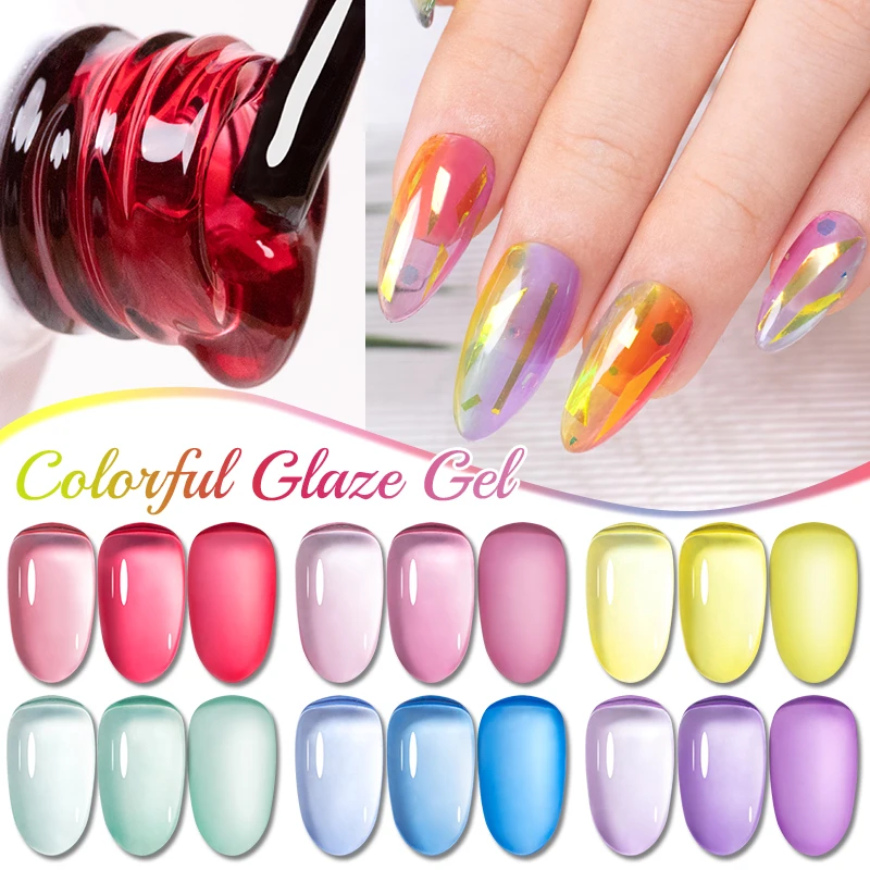 Top Trends: Jelly Glass Gel Nail Polish 7.5ML Transparent Colorful Glaze Gel Polish Manicure Soak Off UV Gel Semi-Permanent Nail Art Varnish Shoppable Styles