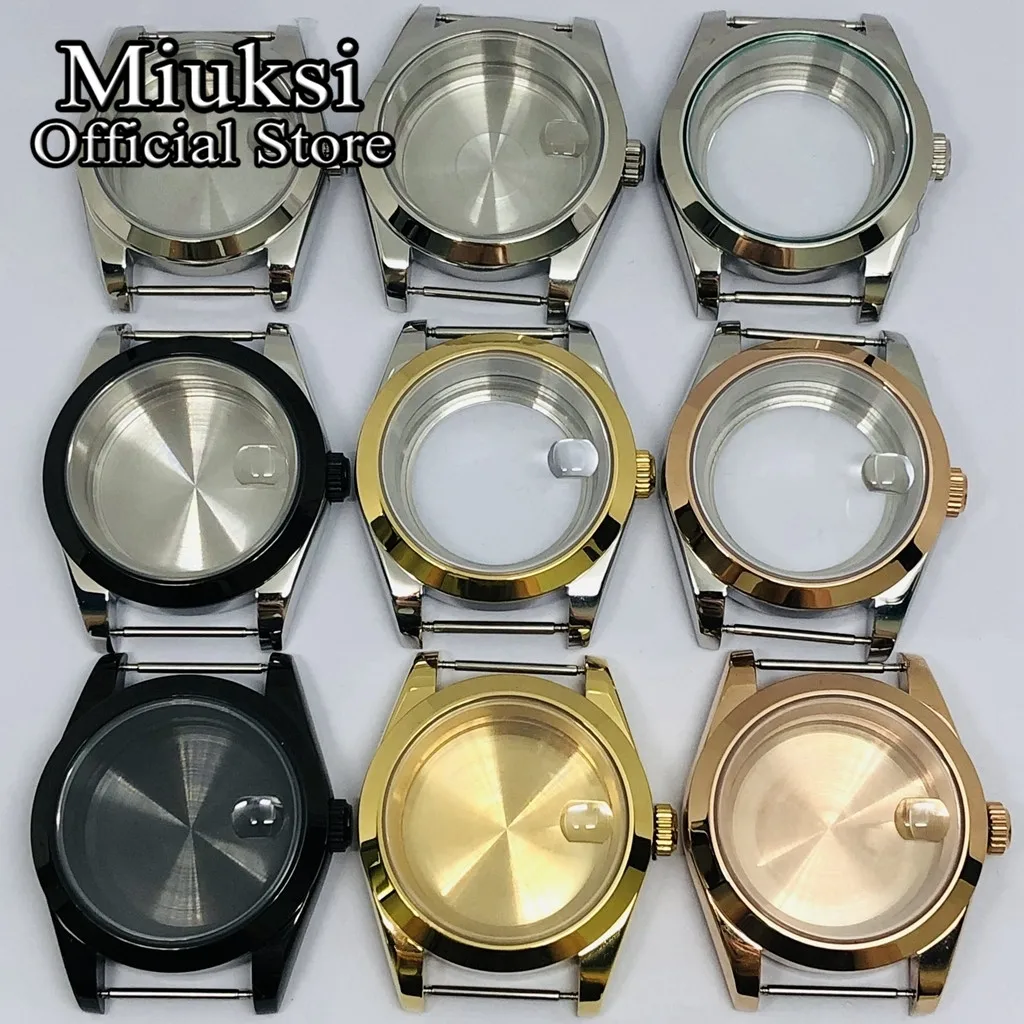 Top Trends: Miuksi 36mm / 40mm Silver Gold Black Watch Case Sapphire Fit NH35 NH36 NH34 ETA2824 2836 Miyota8215 PT5000 DG2813 3804 Movement Shoppable Styles